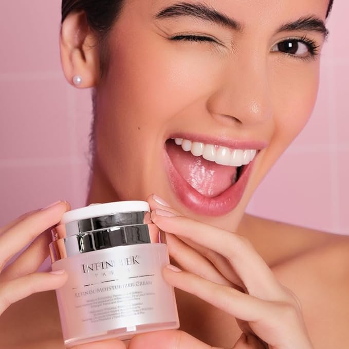 Infinitek Paris Retinol Face Moisturizer Night Cream - Premium Skin Care with Collagen & Vitamin E. Advanced Anti-Aging and Antioxidant Face Cream. Vitamin Enriched Moisturizer for Radiant Skin