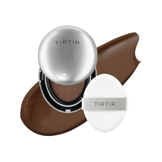 [*Mini Size*] TIRTIR Aura Glow Silver Cushion | Korean Cushion Foundation, (#51N Fudge, 0.15 Fl Oz)