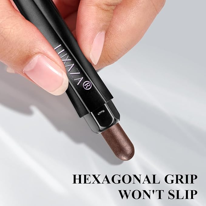 6PCS Eyeshadow Stick Makeup Sets,Dark Brown Shimmer Eyeshaow Pencil, Long Lasting Metallic Eye Shadow,Eye Brightener Stick Pencil Crayon, A02-Taupe Mauve