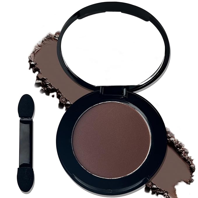MEICOLY Brown Single Eyeshadow with Mirror,Matte Coffee Eye Shadow for Halloween Makeup,Pressed Powder Eyeshadow,Matte Shade Eyelid Color Eye Makeup for Women,High Pigment,Long Wear,Waterproof