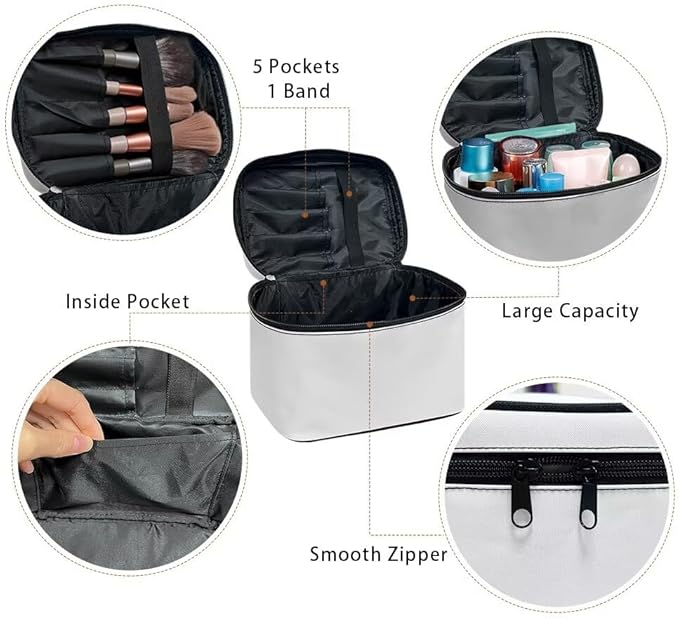 JoyLamoria Chicken Floral Toiletry Bag Case Durable Cosmetic Bag Makeup Box Zipper Pouch
