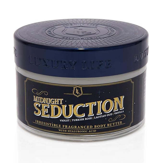 LUXURY LIFE Bed Butter - Scented, Luxurious Body Butter With All-Natural Hyaluronic Acid For Soft, Glowing, Hydrated Skin For Men & Women - Suitable For All Skin Types (Midnight Seduction, 5 oz)