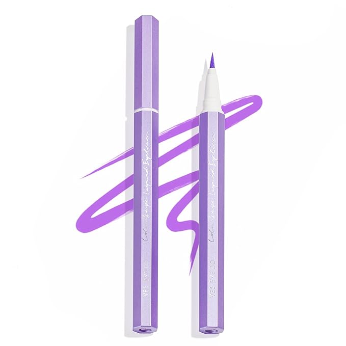 Liquid Eyeliner, Purple Eyeliner Pen, Long Lasting Colored Eyeliner Purple, Felt Tip Applicator for Precise Line, Smudgeproof, Easy to Use, Body Art Use (Lavender Whisper)