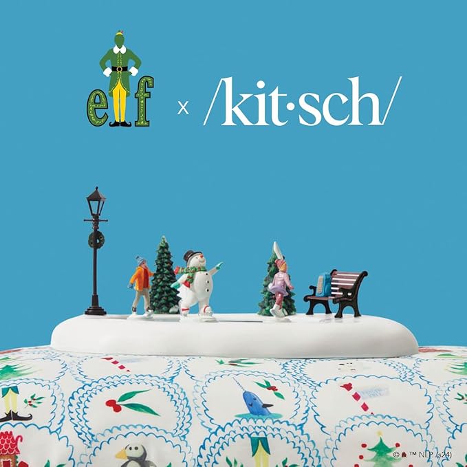 Kitsch x Elf North Pole - Satin Pillowcase with Zipper for Hair & Skin – Softer Than Silk, Cooling Pillow case, Wrinkle-Free, Machine Washable, Queen/Standard (19x26)