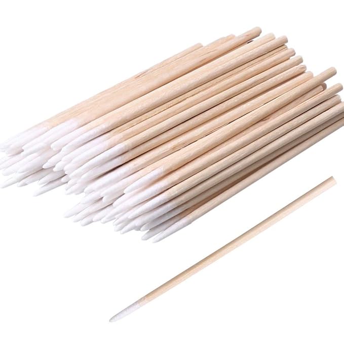 1200PCS Pointed Cotton Swabs, 4 inch Precision Microblading Cotton Swab Cotton Sticks Applicator for Eyebrow Tattoo Beauty Make-up Nail Clean, Wood Handle Pointed Tip Head…