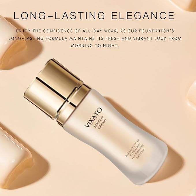 Cover Hydration Liquid Foundation Concealer, 45ML Moisture Liquid Flawless Makeup Cosmetic, Suitable for Most Bright/Neutral/Dark Skin