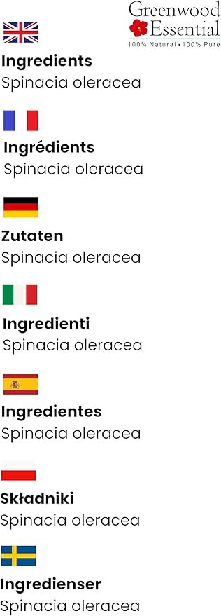 Greenwood Essential Pure Spinach Seed Oil (Spinacia oleracea) with Glass Dropper Cold Pressed 5ml (0.16 oz)