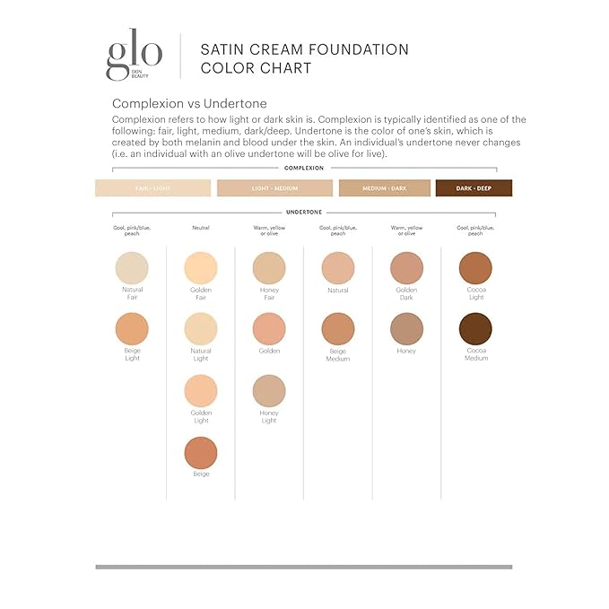 Glo Skin Beauty Satin Cream Foundation Makeup for Face, Honey Fair - Full Coverage, Semi Matte Finish, Conceal Blemishes & Even Skin Tone