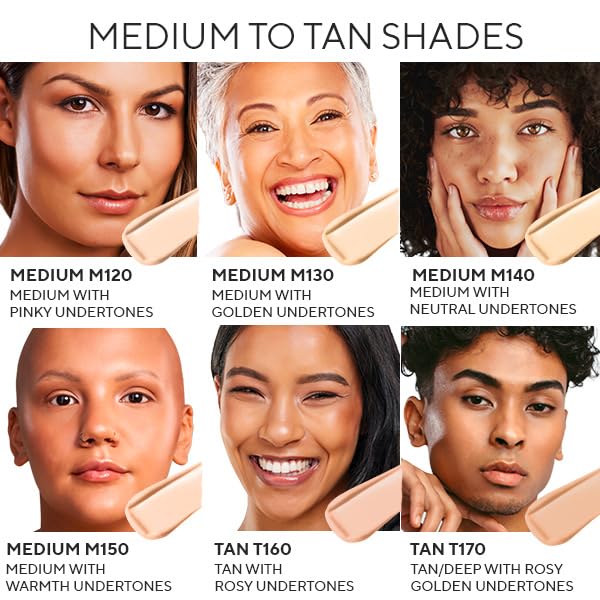 MIRABELLA - Invincible for All HD Liquid Foundation, Moisturizing Face Products for All Skin Types, Full-Coverage Lightweight Foundation Makeup, Moisturizing & Hydrating Beauty Care, Medium M130
