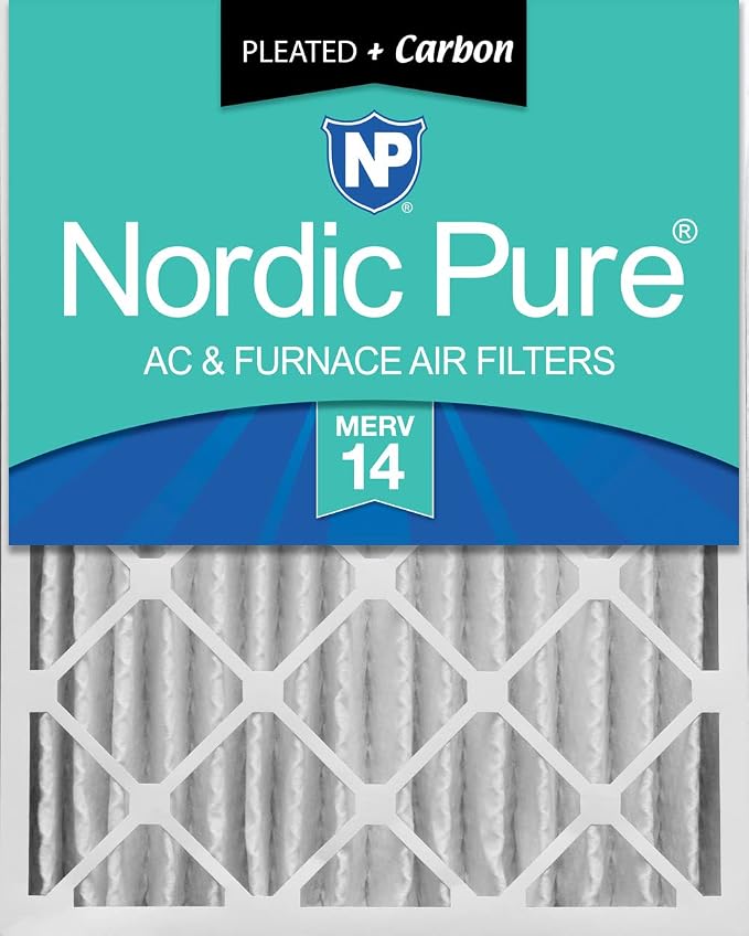 Nordic Pure 20x20x4 Pleated Air Filters MERV 14 Plus Carbon 1 Pack by NordicPure