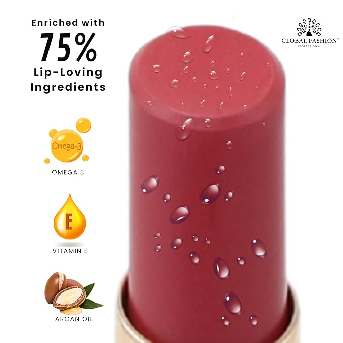 Global Fashion Silk Smooth Matte Lipstick – Long-Lasting, Luxurious Color, Rich Hydration, Lightweight Formula, Lightweight Matte Lip Color for Women, Available in Multiple Shades (104, 0.12 oz)