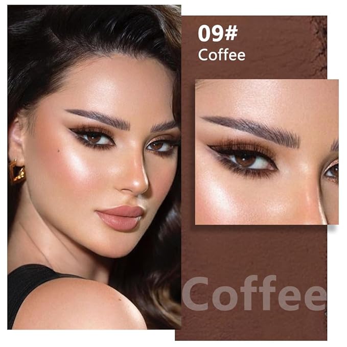 evpct Dark Brown Matte Eyeshadow Singles, Coffee Mocha Cocoa Chocolate Brown Cream Single Matte Eye Shadow Palette Makeup for Older Women, High Pigment Waterproof Monochrome Mini Eyeshadow Palette