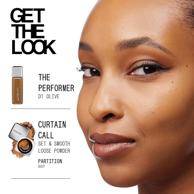 about-face THE PERFORMER Skin-Focused Foundation D1Olive – Medium Coverage, Long-Wear, Breathable & Buildable Base – Clean, Vegan, Hydrating Formula with Blue Agave & Chlorella – 1.08oz