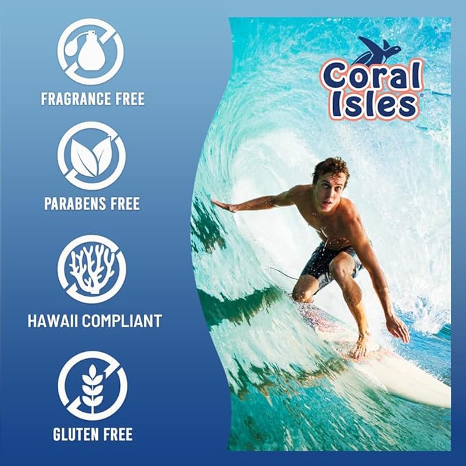 Coral Isles by Rocky Mountain Sunscreen | SPF 50 KIDS Lotion | Broad Spectrum UVA/UVB Protection | Hawaii Reef-Safe Act Compliant | Oxybenzone & Octinoxate Free | Water Resistant 80 Min. | 16 Fl Oz