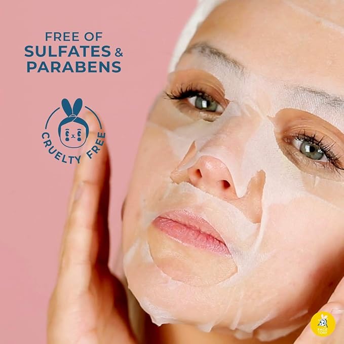 FACETORY K Beauty Face Mask Skin Care - Glow Baby Glow 2-Step Sheet Mask with Niacinamide & Aloe + Calming Ampoule | Brightens, Hydrates, Glowing Skin (10 Pack)