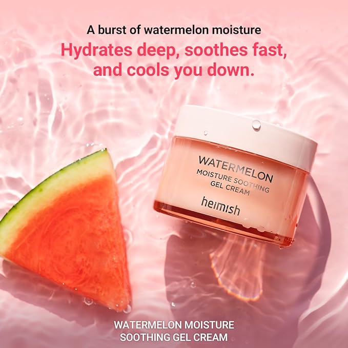 HEIMISH Watermelon Moisture Soothing Gel Cream - Hydrating, Cooling & Soothing, Plumping Facial Cream, Daily Face Moisturizer with Watermelon Extract, Lightweight, Fast-absorbing, 3.7fl.oz/110ml