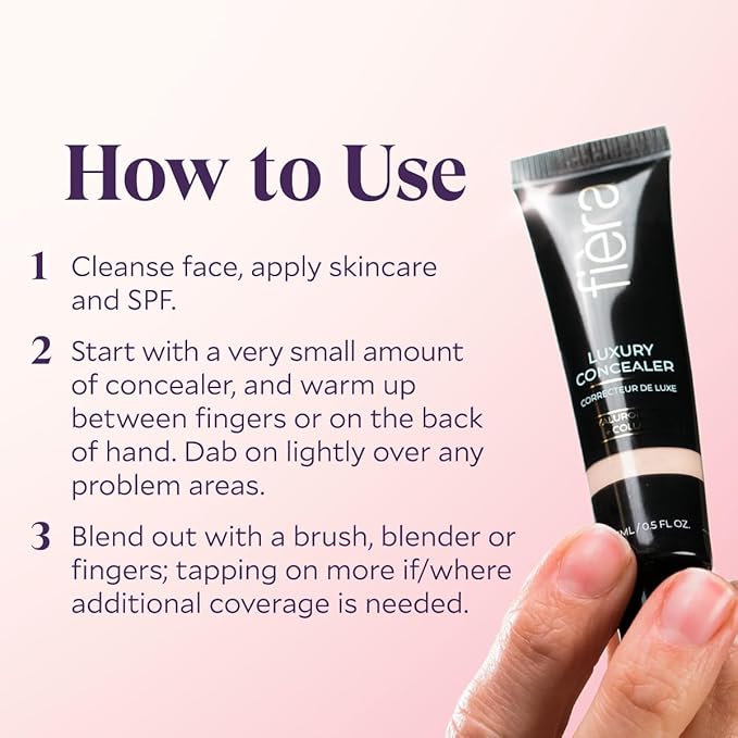 Fièra Luxury Concealer & Foundation with Anti-Aging Ingredients - Full Coverage for Dark Circles, Wrinkles, Fine Lines, and Spots, All-Day Wear For Mature Skin - Espresso, 0.5 FL. OZ. / 15 ML