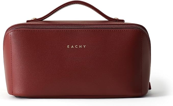 EACHY Travel Makeup Bag,Large Capacity Cosmetic Bags for Women,Waterproof Portable Pouch Open Flat Toiletry Bag Pattern Makeup Bag