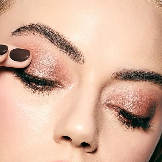MAKE Beauty Multi-Chromatic Eye Shadow. Metal Reflecting Luminous Foil Finish Creamy, Buildable, Dimensional Long-wear, Crease-proof Powder Eyeshadow, Multichrome Shade - Gleam, Rose Gold
