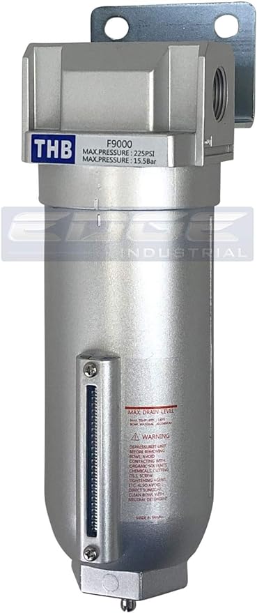 HEAVY DUTY INDUSTRIAL RATED HIGH FLOW PARTICULATE FILTER, IN-LINE WATER TRAP by THB