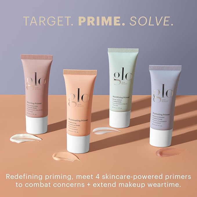 Glo Skin Beauty Hydrating Primer with Hyaluronic Acid - Replenish Moisture and Plump Skin for Smoother Makeup Application, for Dry + Dehydrated Skin, Dewy Finish