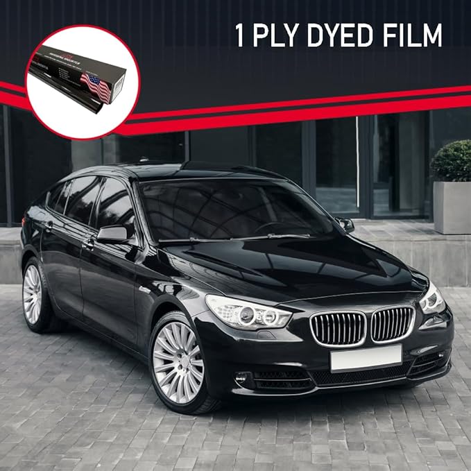 United Window Tint Universal Black 35% VLT 36" in x 100'Ft Standard Dyed 1Ply Film Black Color - Privacy Window Tint for Car, Home, Blocks UV/IR Rays, Reduce Heat & Glare - Adhesive Window Film