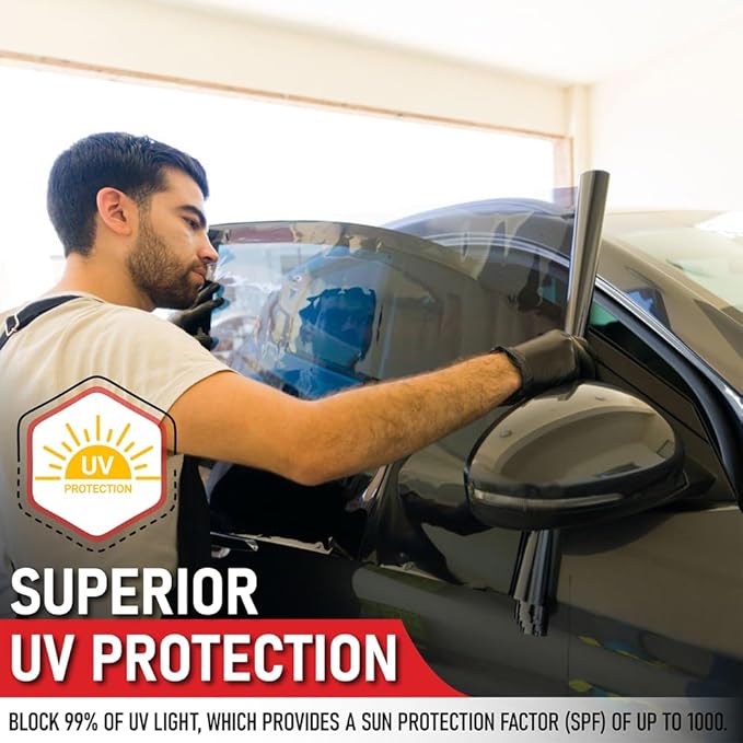 United Window Tint 36" in x 100'Ft 2Ply Nano Carbon Film with 50% VLT - Privacy Window Tint for Cars, Home -Blocks UV/IR Rays, Reduce Heat & Glare - Adhesive Film with Lifetime Color Stability