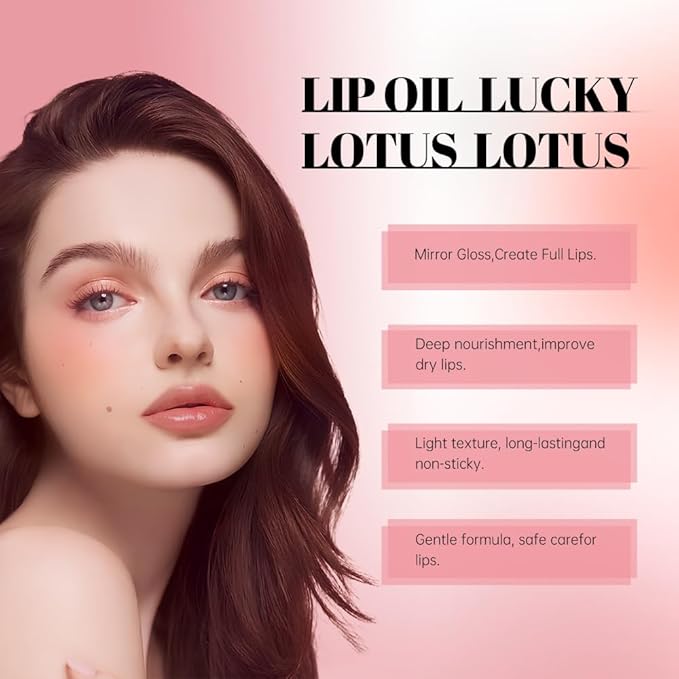 Nourishing High-Shine Lip Gloss,Hydrating & Moisturizing Lip Tint, Non-Sticky, Long-Lasting Glossy Lip Stain,Softens & Plumps Lips for Smooth,Gentle Formula for Dry Lips 02#Peony Pink