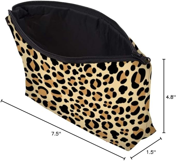 Cute Travel Makeup Bag Cosmetic Bag Small Pouch Gift for Women (Small Leopard)