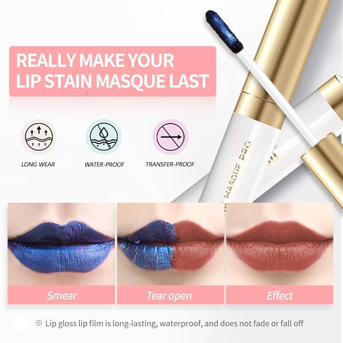 Lip Stain Peel Off – Long Lasting Waterproof Lip Tint, Smudge Proof Transfer Resistant Lip Stains Tattoo,High Pigment Matte Lip Color, Kiss Proof Peel Off Lip Stain Masque,All-Day Stay Lip Makeup 04#