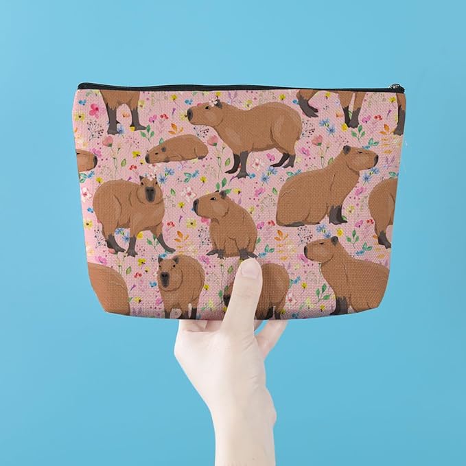 Azteoiz Cute Capybara Makeup Bag Capybara Gifts Cosmetic Bag Animal Lover Gifts for Women Girls Capybara Lovers Daughter Friends Wife Capybara Stuff Graduation Birthday Gifts Travel Toiletry Bag
