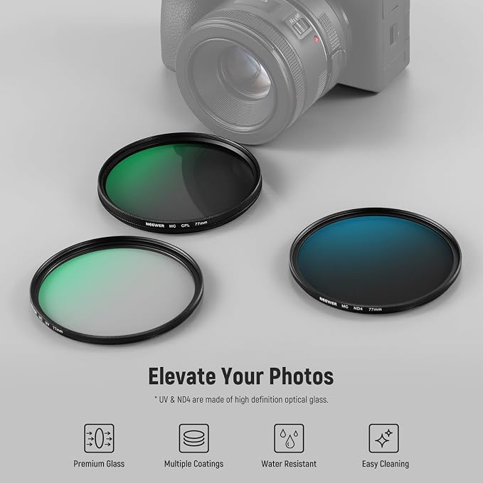 NEEWER 77mm UV/CPL/ND Lens Filter Kit - Image 2