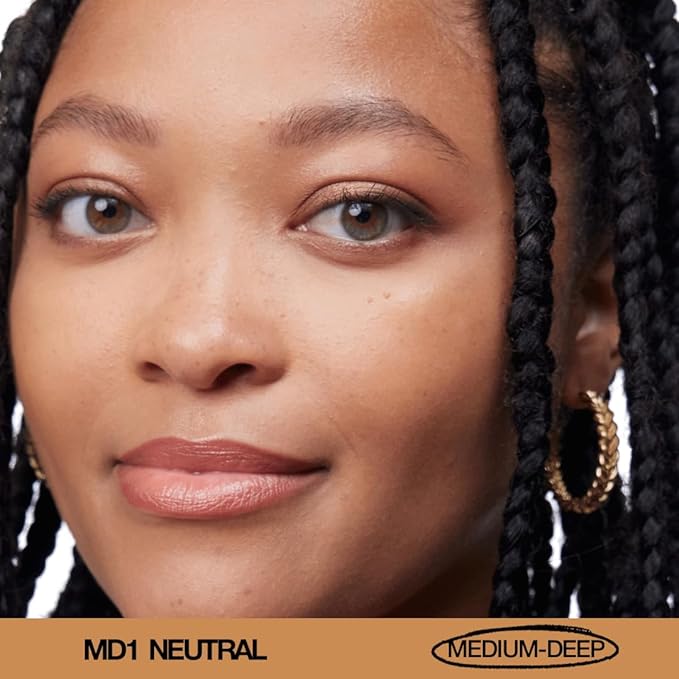 about-face THE PERFORMER Skin-Focused Foundation MD1Neutral – Medium Coverage, Long-Wear, Breathable & Buildable Base – Clean, Vegan, Hydrating Formula with Blue Agave & Chlorella – 1.08oz