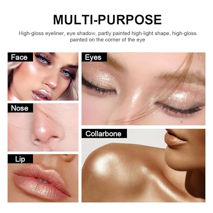 Dark Brown Eyeshadow Stick Makeup, Long-Lasting Waterproof Eye Shadow Pencil, Hypoallergenic Smudge-Proof Glitter Primer Palette Shimmer Eyeliner, Easy to Blend Eye Make Up