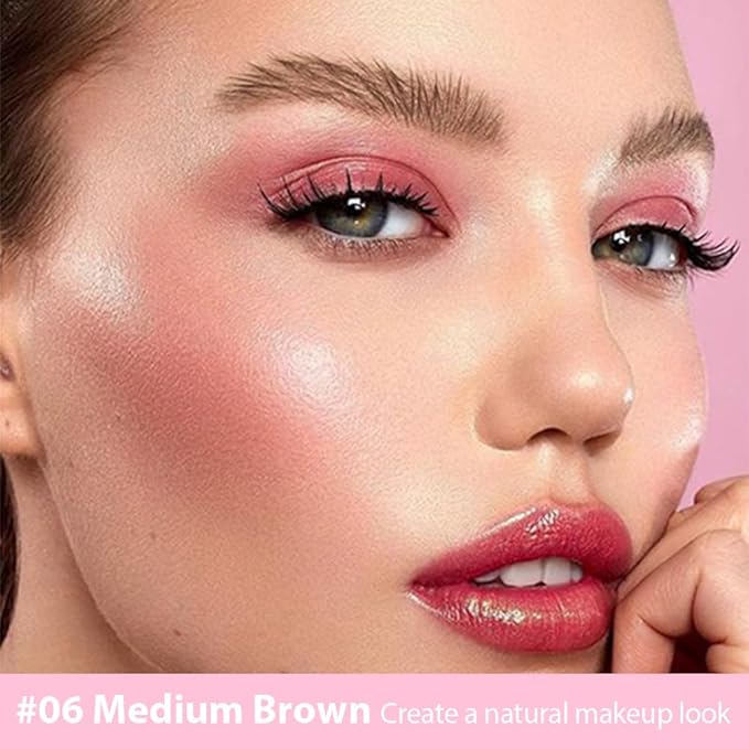 evpct 1Pcs Midium Brown Magic Microblading Eyebrow Contouring Pen Brow Pencil, with 4 Brush Micro-Fork-Tips Precise Applicator, Dual-ended Eyebrow Brush, Hair Like Strokes, Natural Looking Brows