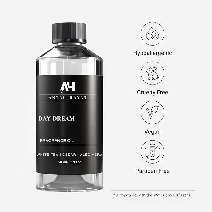 Hotel Scents Day Dream Diffuser Oil 500mL - Aromatherapy Fragrance Inspired by 5-Star Hotels - Notes of Aloe Vera, Ginger, White Tea - Inspired by Westin Hotels - Luxury Home Scents Refill