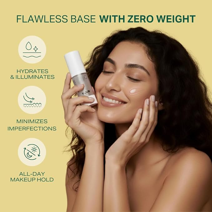 Y’OUR Pore Minimizer Velvet Veil Primer | Long-Lasting Wear & Oil Control | Blurs Pores & Brightens Skin for a Smooth, Flawless Photo Finish | 2-in-1 Protective Multi-Vitamin Moisturizer & Makeup Base