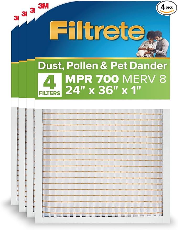 Filtrete 24x36x1 AC Furnace Air Filter, MERV 8, MPR 700, Tough on Pollen by Filtrete