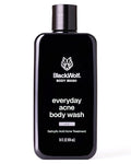 Black Wolf Salicylic Acid Body Wash for Men - 14 Fl Oz Men's Acne Body Wash - Charcoal Helps Reduce Acne Breakouts & Cleanse Your Skin - Full Coverage & Deep Clean Treatment - Men's Bodywash