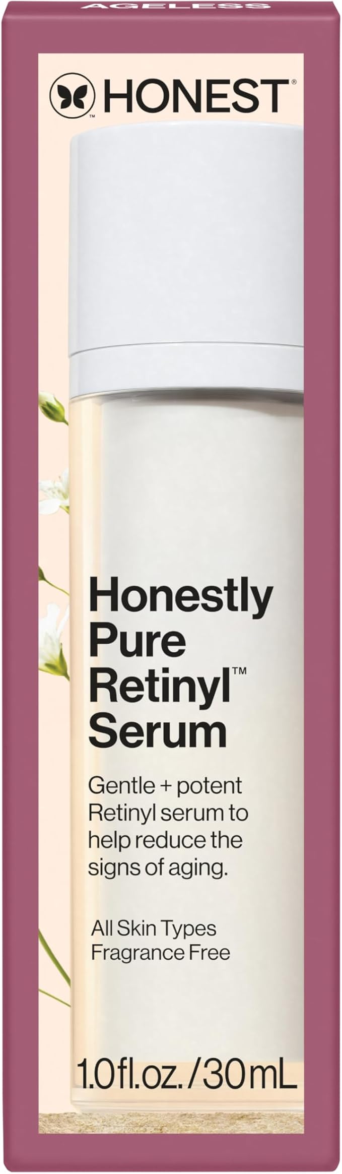 Honest Beauty Honestly Pure Nightly Retinyl Serum | Moisturizes, Exfoliates, + Reduces Fine Lines | Gentle for Sensitive Skin, Fragrance Free, Vegan | 1 fl oz
