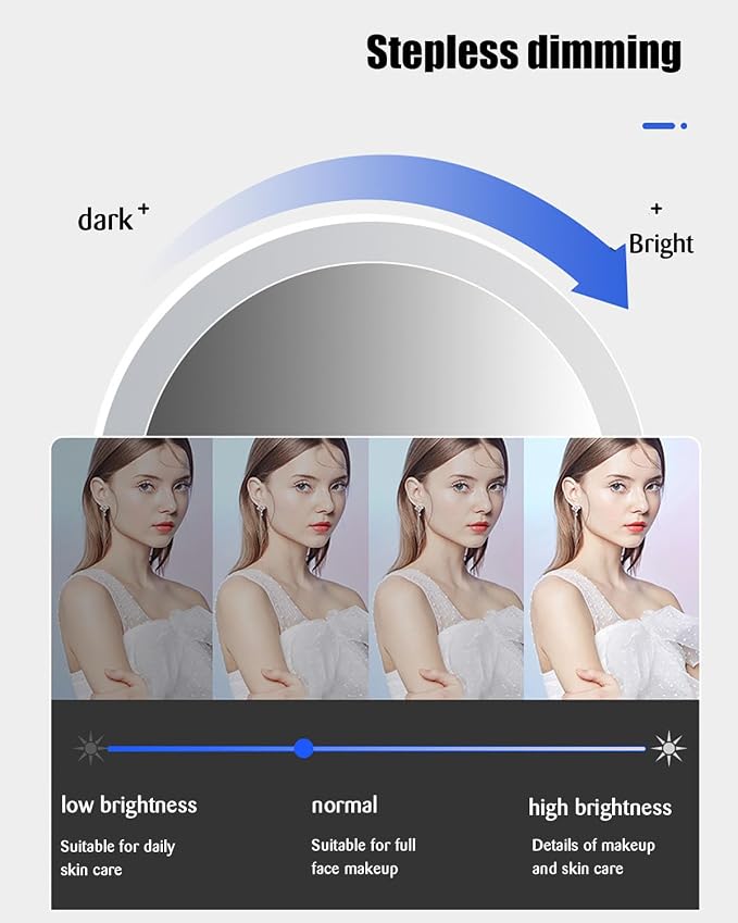 31.5 Inch LED Round Bathroom Mirror, Wall Mounted Multifunction Bathroom Vanity - Image 5