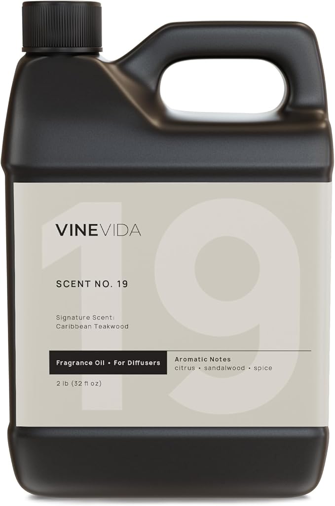 VINEVIDA [32 Fl Oz] Caribbean Teakwood Fragrance Oil for Cold Air Diffusers, Essential Oils for Diffuser Oil Refill & Air Freshener Room Spray