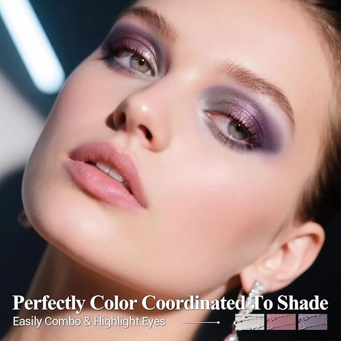 Plum Eyeshadow Stick Makeup Set 6PCS, Neutral Shimmer And Matte Cream Eye Shadow Palette, Metallic Bronze Smoky Eyeliner Brightener Crayon Pencil Kit, Ideal Gift for Women -Astral Dawn