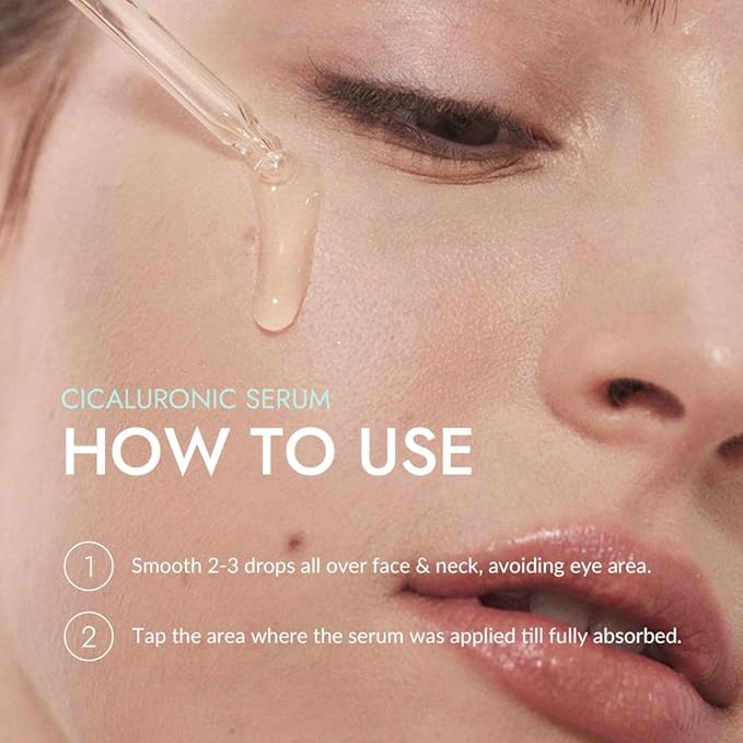 MIZON Cicaluronic Serum Soothing Moisturizing Centella Asiatica Hyaluronic Acid Vegan Formula Korean skincare (30ml 1.01 FL oz)