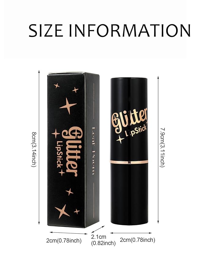 Rose Pink Metallic Glitter Lipstick Long Lasting,Diamond Nude Shimmer Lip Gloss High Pigment Lip Red Color Matte Lip Stick for Women,Sparkling Shiny Transfer Proof Non Stick Tinted Lip Balm Makeup-03