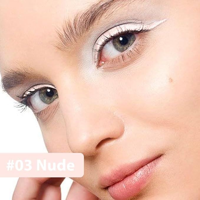 evpct 1Pcs Nude Color Gel Glitter Eyeliner Pencils Set for Women Waterline Waterproof Smudge Proof lapiz de ojos delineador de ojos contra el agua Eye Liner Makeup,03# Nude