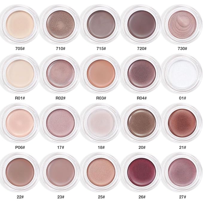 Single Cream Eye Shadow,Sand Shimmer Glitter Natural Nude Monochrome Eyeshadow Palette,Waterproof,Long Lasting Naturing-Looking,Vegan & Cruelty-Free,25