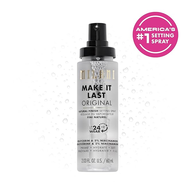 Milani Setting Spray + Primer, Make It Last Original - Natural Finish with Niacinamide for Hydration, Setting Spray for Makeup and Face Primer, 3-in-1 Prime + Hydrate + Set, 2.03 Fl. Oz