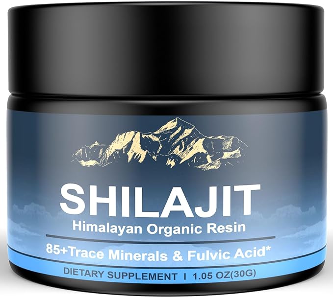 Himalayan Shilajit Organic Shilajit Resin, High Potency Shilajit for Men and Women, 600mg Pure Natural Resin with 85+ Trace Minerals and Fulvic Acid, Energy, Strength, Immune Support, 30 Grams