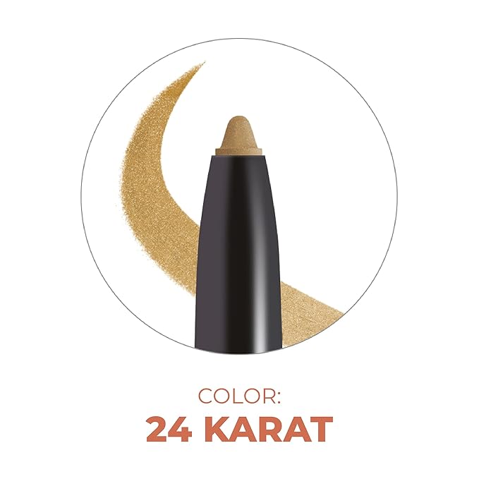Beauty For Real I-Line 24-7 Eyeliner, 24 Karat - Metallic Gold - Long-Wearing, Waterproof Gel Formula - Safe for Sensitive Eyes & Contact Lens Wearers - 0.01 oz
